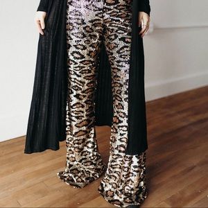 show me your mumu - gretta pants - party cheetah sequins